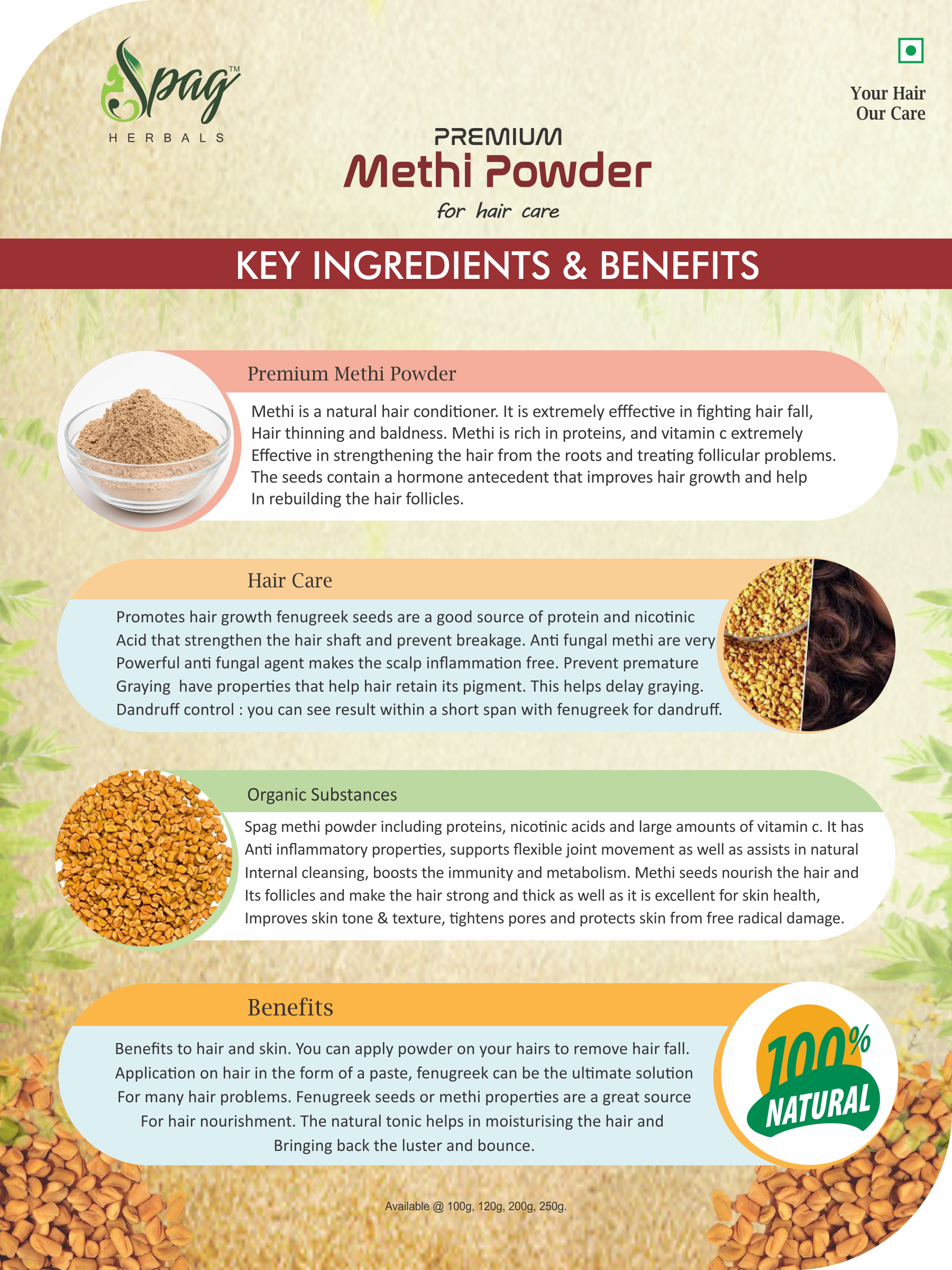 Methi Herbal Powder – SPAG HERBALS